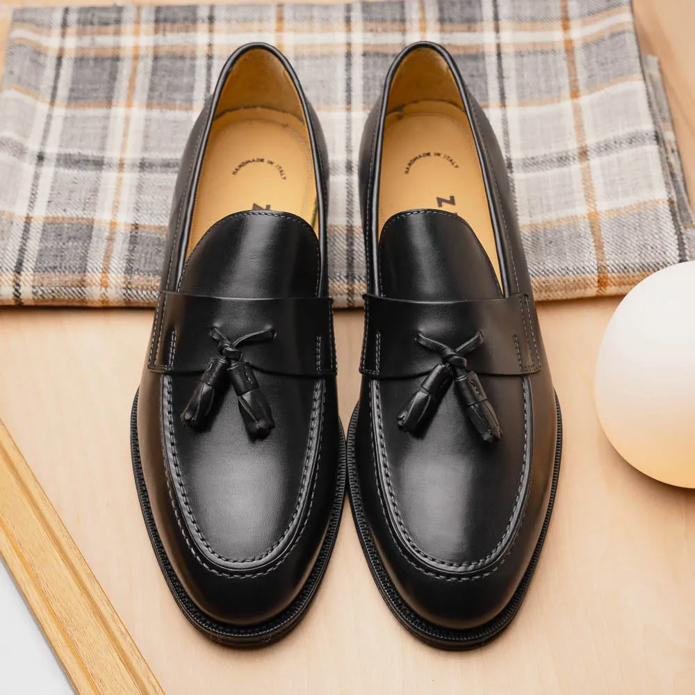 15-202-BLK COMO Italian Calfskin Black Size 8.5