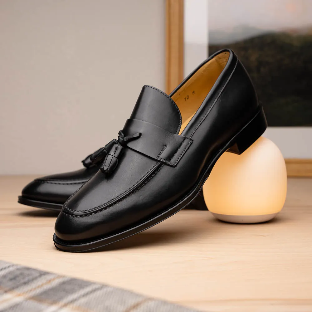 15-202-BLK COMO Italian Calfskin Black Size 8.5