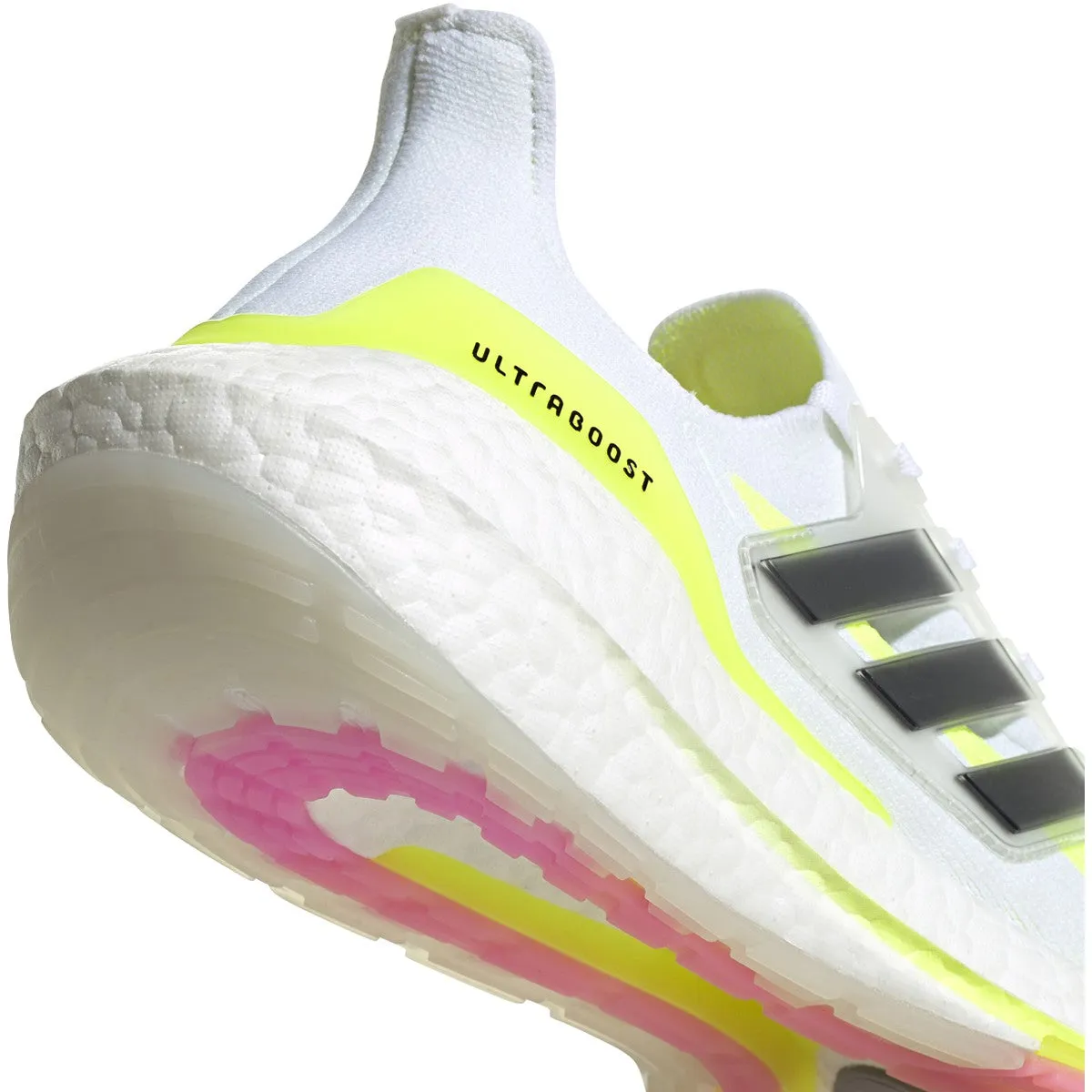 adidas Men's Ultraboost 21 Sneakers - Cloud White / Core Black / Solar Yellow
