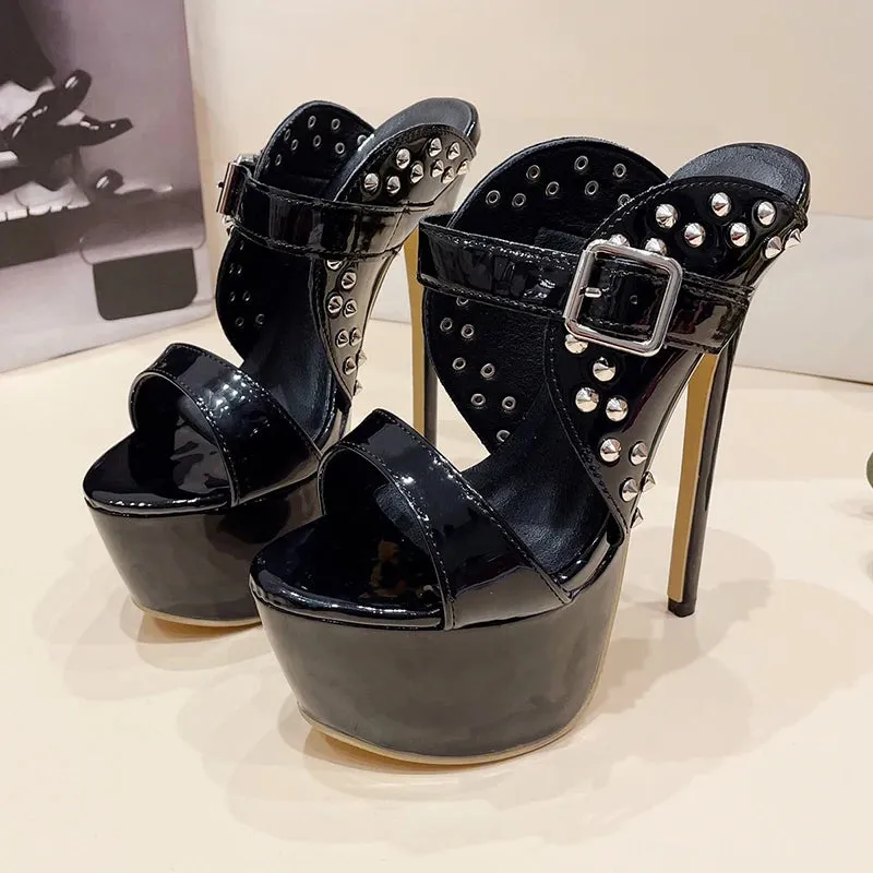 Aneikeh Sexy Buckle Strap Sandals