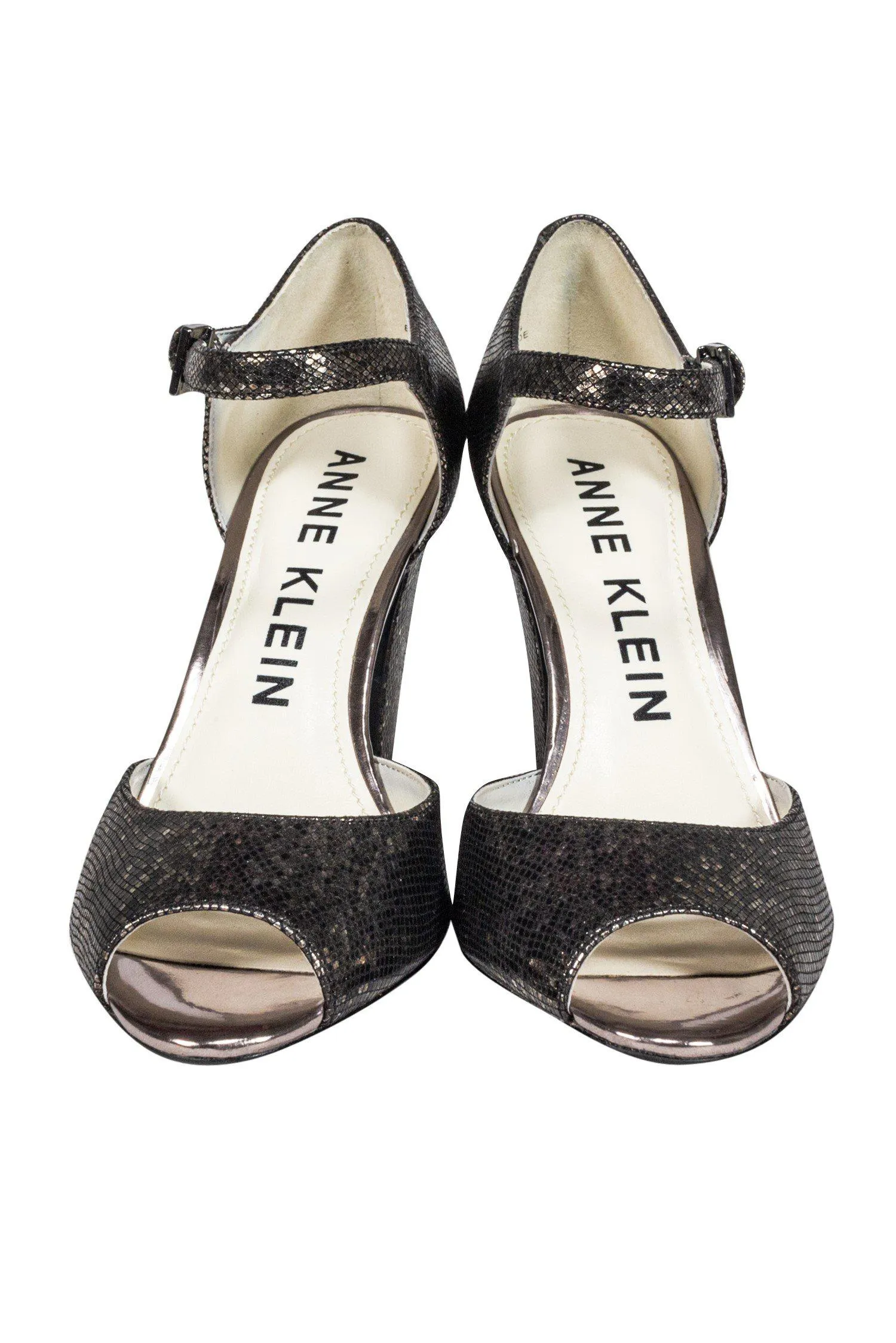 Anne Klein - Dark Silver Snakeskin Texture Pumps Sz 6.5