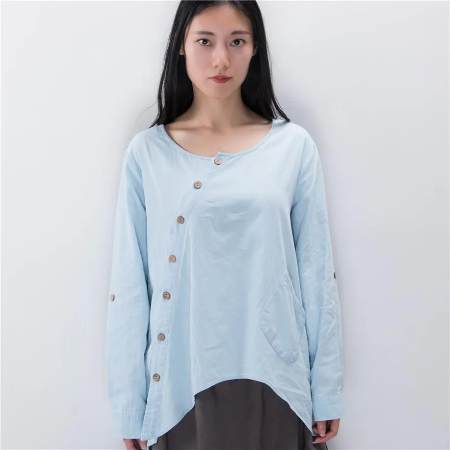 Baby Blue Button Up Shirt  | Zen