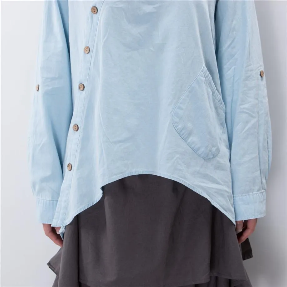 Baby Blue Button Up Shirt  | Zen