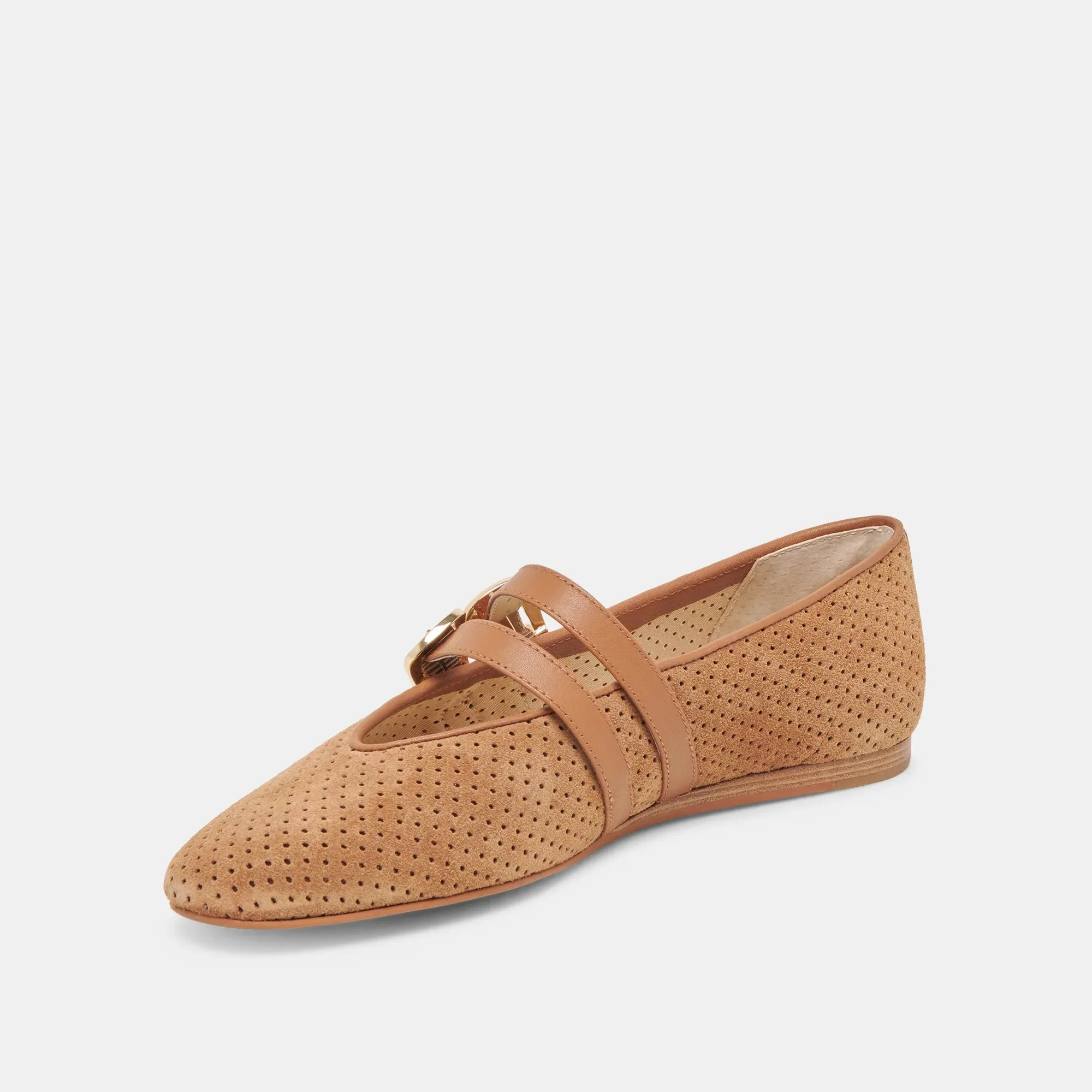 Baylee in Pecan Perforated Suede