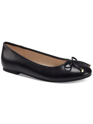 CHARTER CLUB Womens Black Bow Accent Padded Kaii Round Toe Slip On Ballet Flats M