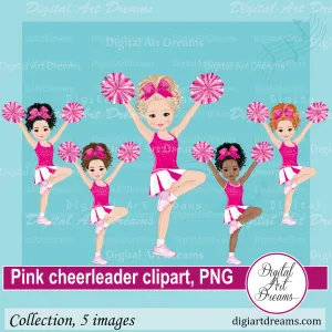 Cheerleading Clipart Pink Uniform