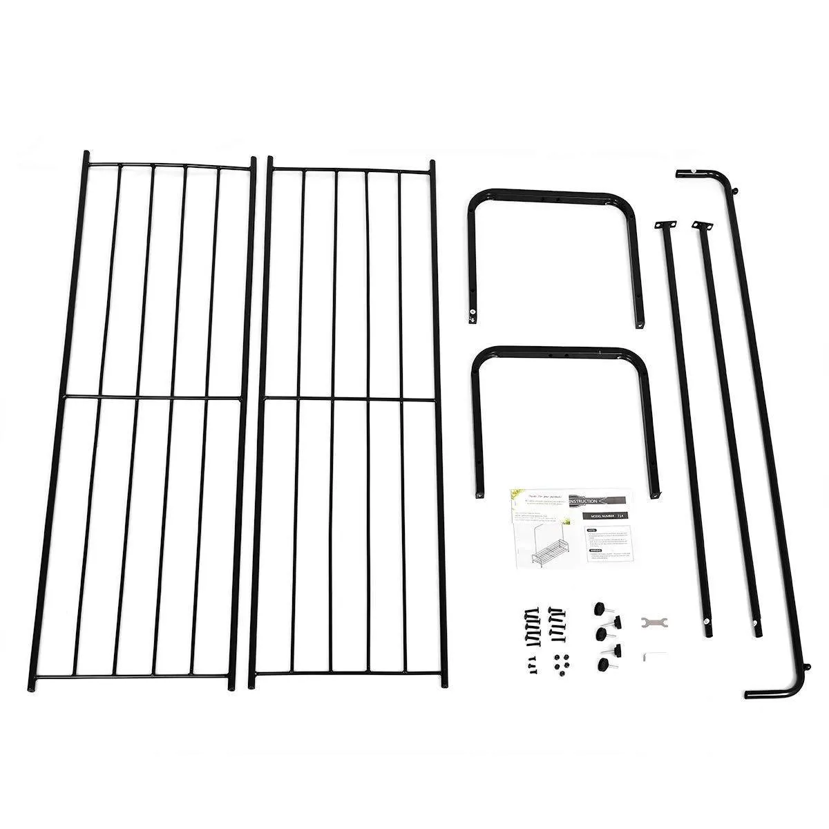Clothes Rack Metal Garment Racks Heavy Duty Indoor Bedroom Cool Clothing Hanger with Top Rod and Lower Storage Shelf 59'' x 60'' (Length x Height) high Storage Rack Black