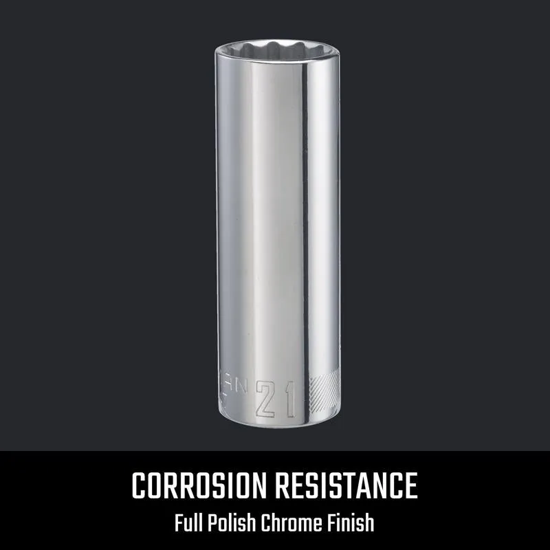 Craftsman 21 mm X 1/2 in. drive Metric 12 Point Deep Socket 1 pc