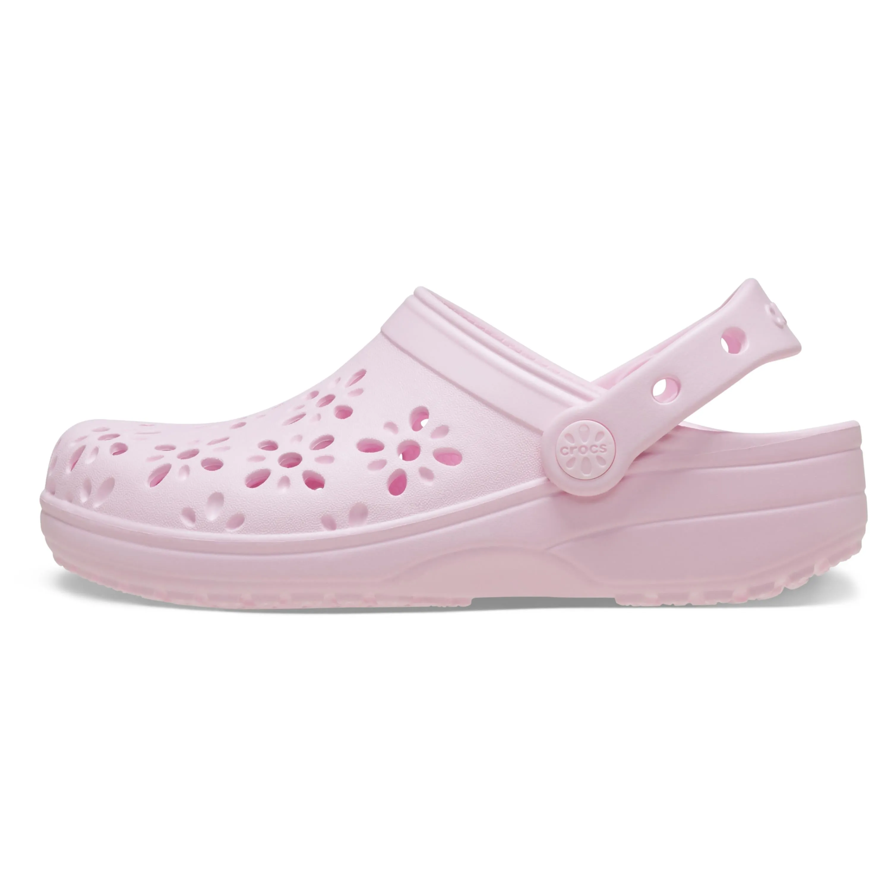Crocs Classic Cut Out Floral Clog Kids (Pink Milk)