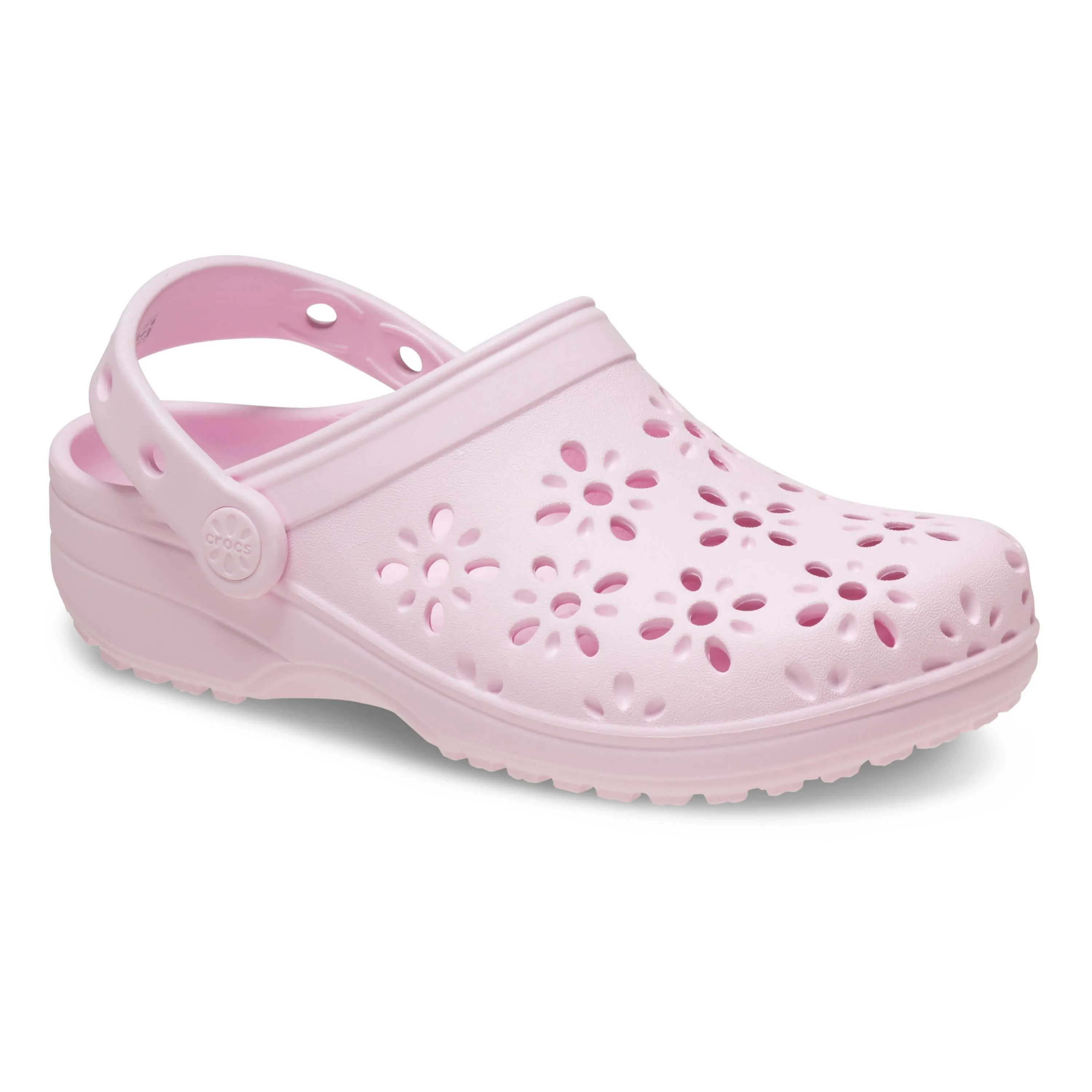 Crocs Classic Cut Out Floral Clog Kids (Pink Milk)