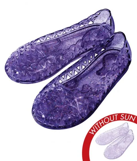 Del Sol "Princess" Purple Color-Changing Kids Jelly Slippers