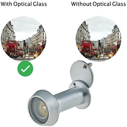 Door Viewer 200 Degree Glass Lens - 14mm Dia. - 35-55mm Doors - Polished Brass