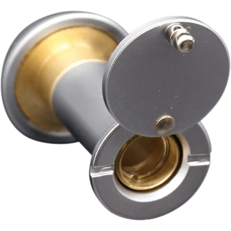Door Viewer 200 Degree Glass Lens - 14mm Dia. - THICK 50-75mm Doors -  Polished Brass