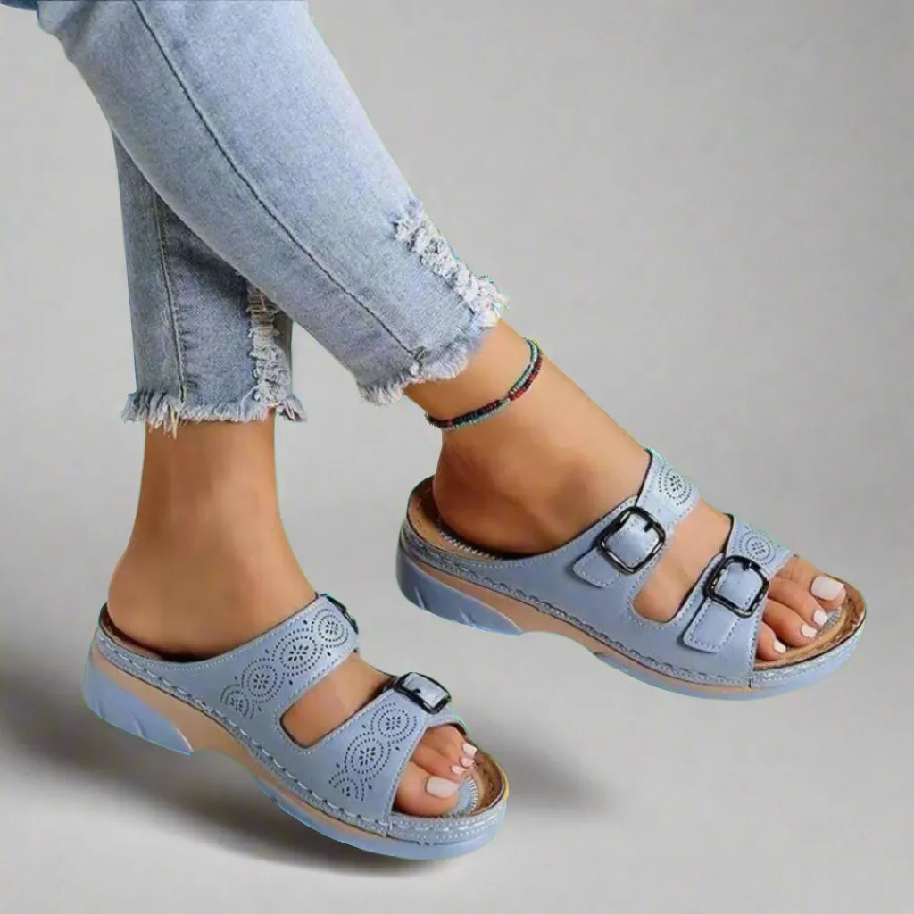Dorothee | Stylish Double-Strap Wedge Sandals – Comfort Meets Fashion