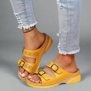 Dorothee | Stylish Double-Strap Wedge Sandals – Comfort Meets Fashion