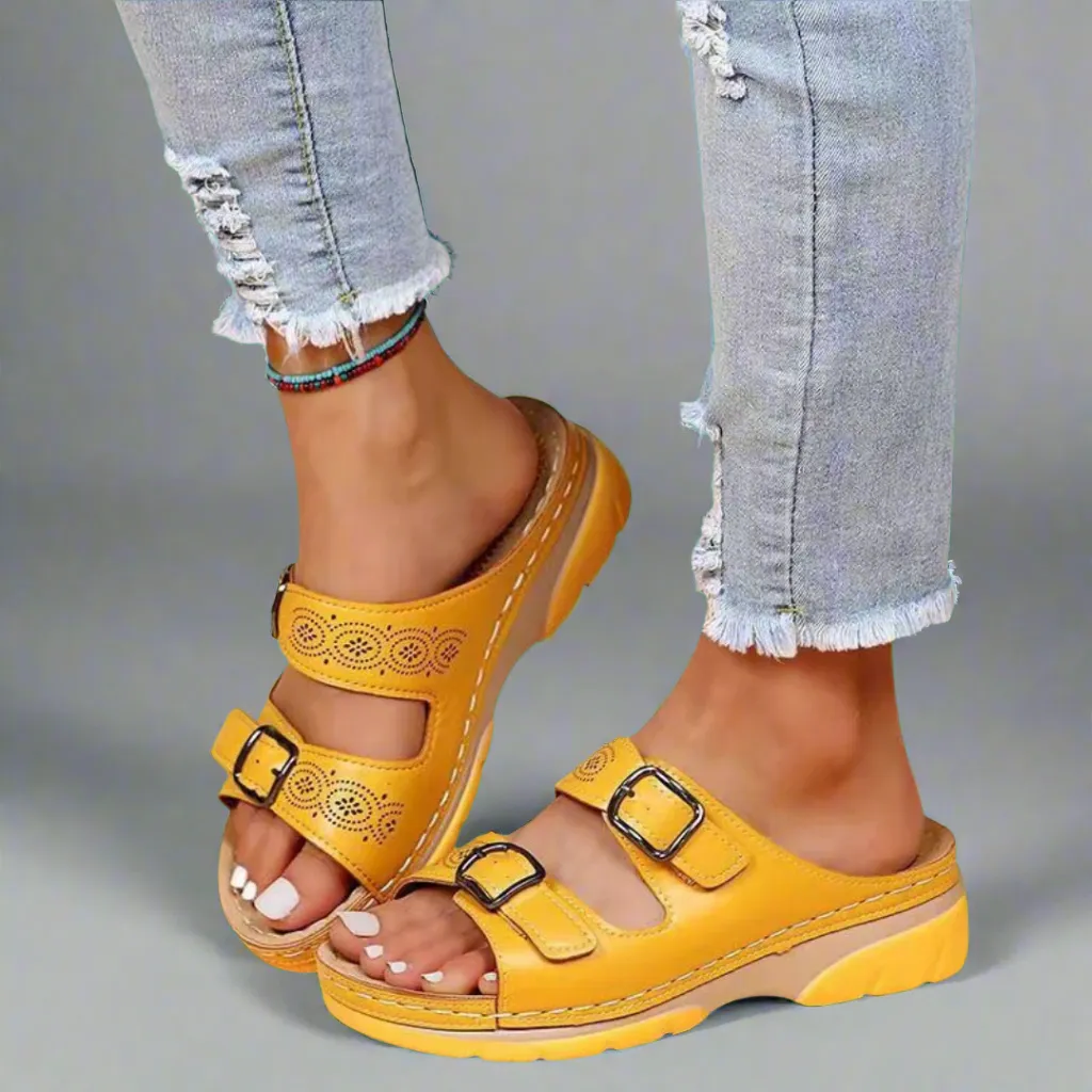 Dorothee | Stylish Double-Strap Wedge Sandals – Comfort Meets Fashion