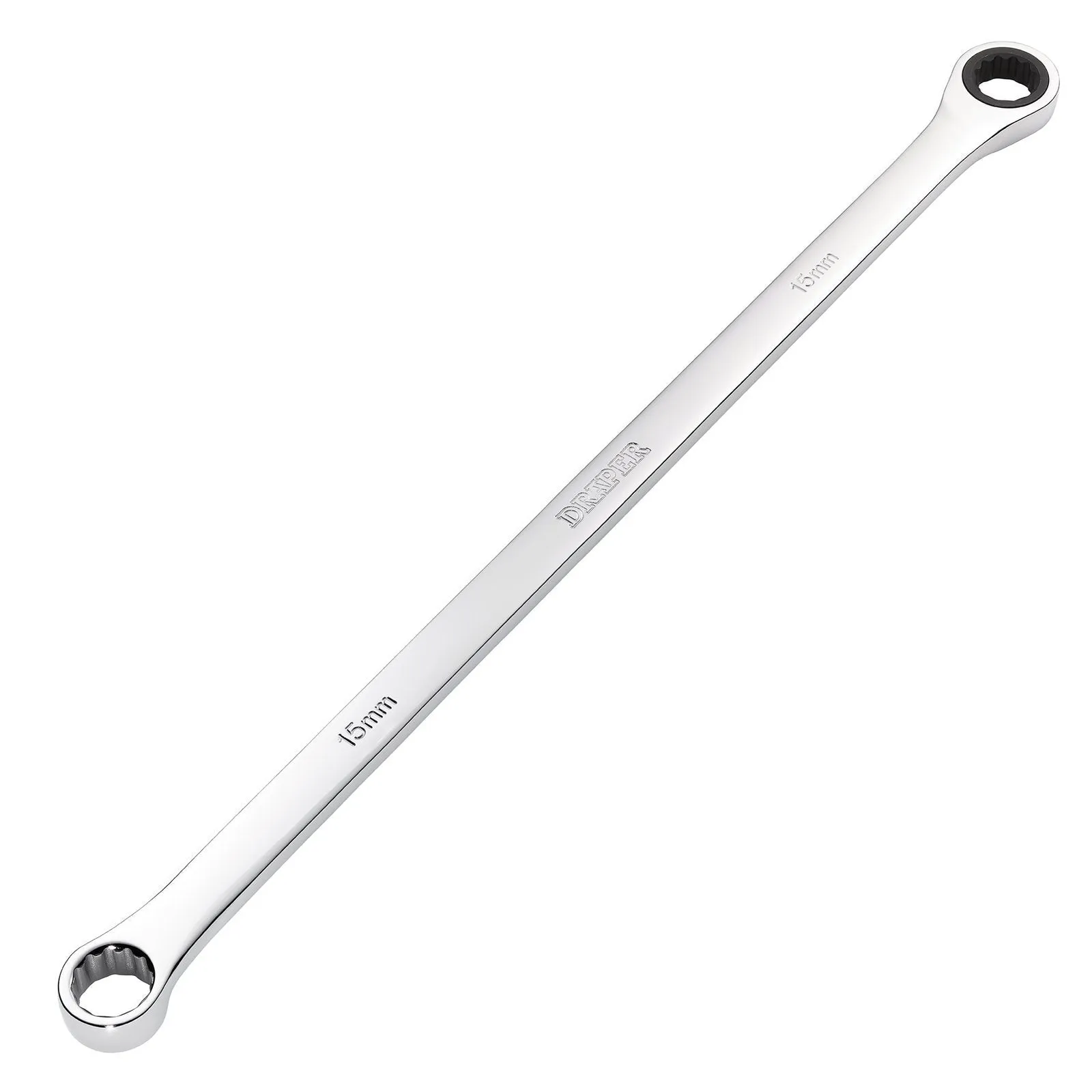 Draper Hi-Torq® Metric Extra-Long Double Ring Ratchet Spanner, 15mm - 8231BSXLMM