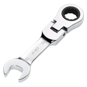 Draper Hi-Torq® Metric Stubby Flexible Head Ratchet Combination Spanner, 12mm - 8230FMMBS
