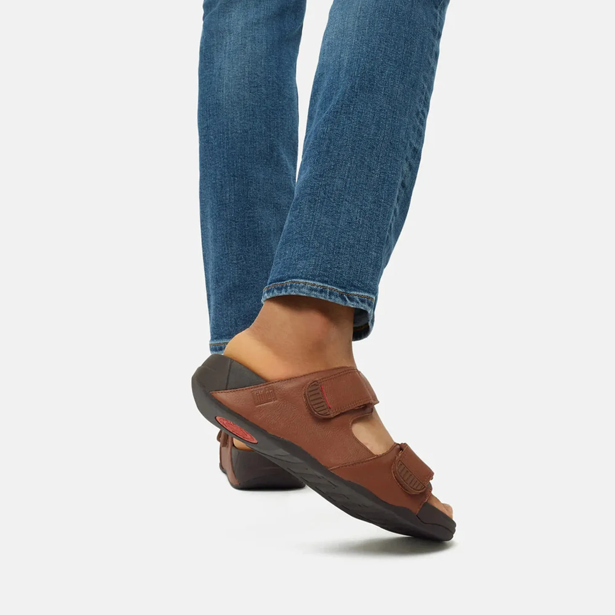 FITFLOP MENS GOGH MOC SLIDES - DARK BROWN