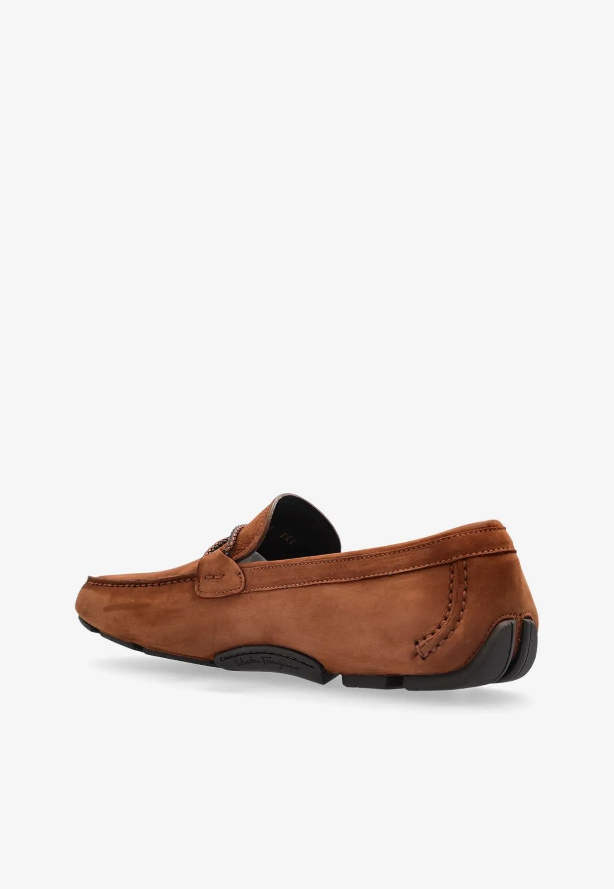 Gancini Leather Driver Loafers