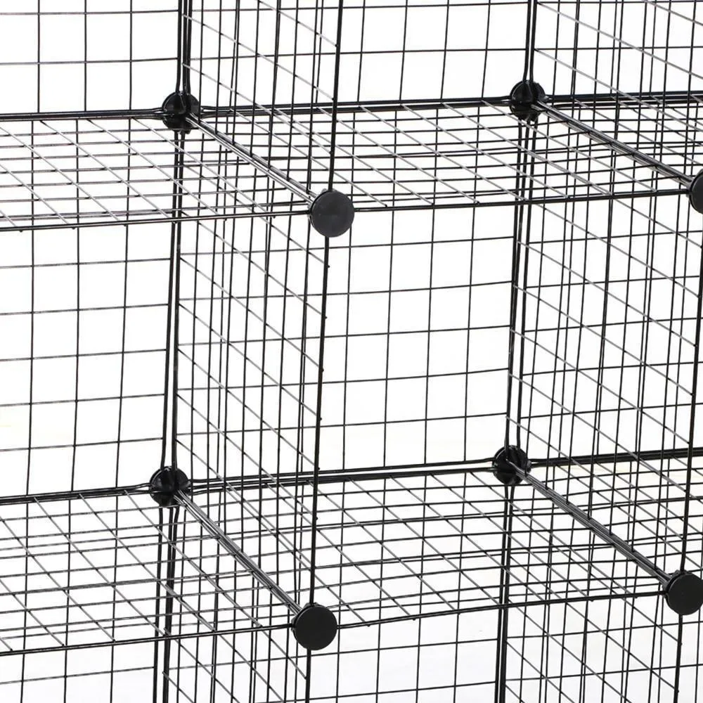 Genenic 12 Cube Closet Organizer, Garage Storage Racks Sets, Shelf Cabinet, Wire Grids Panels and Units for Books, Plants, Toys, Shoes, Clothes, Stainless Steel Black