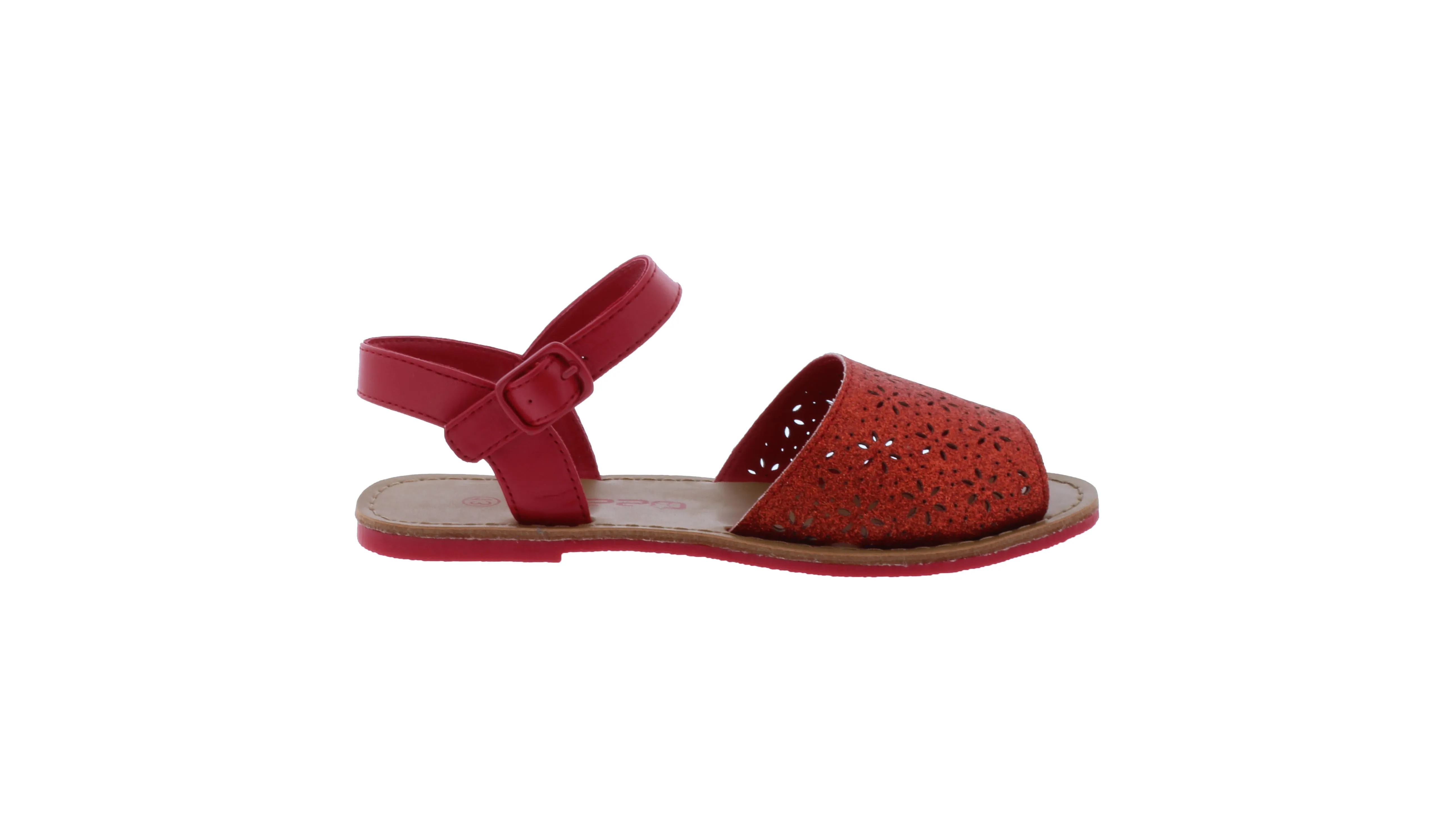 Girls Glitter Abarca Sandal with Buckle Closure