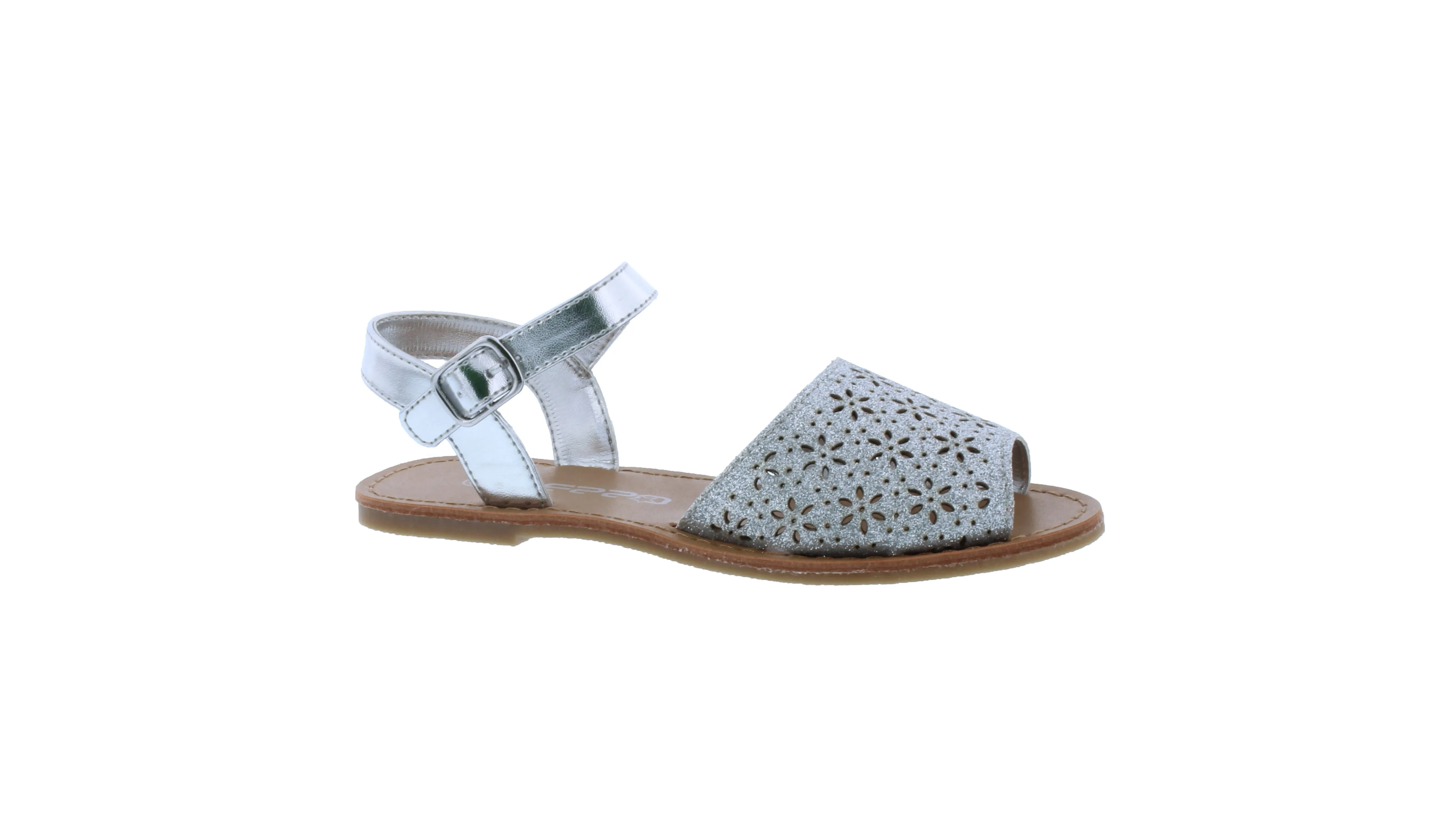 Girls Glitter Abarca Sandal with Buckle Closure