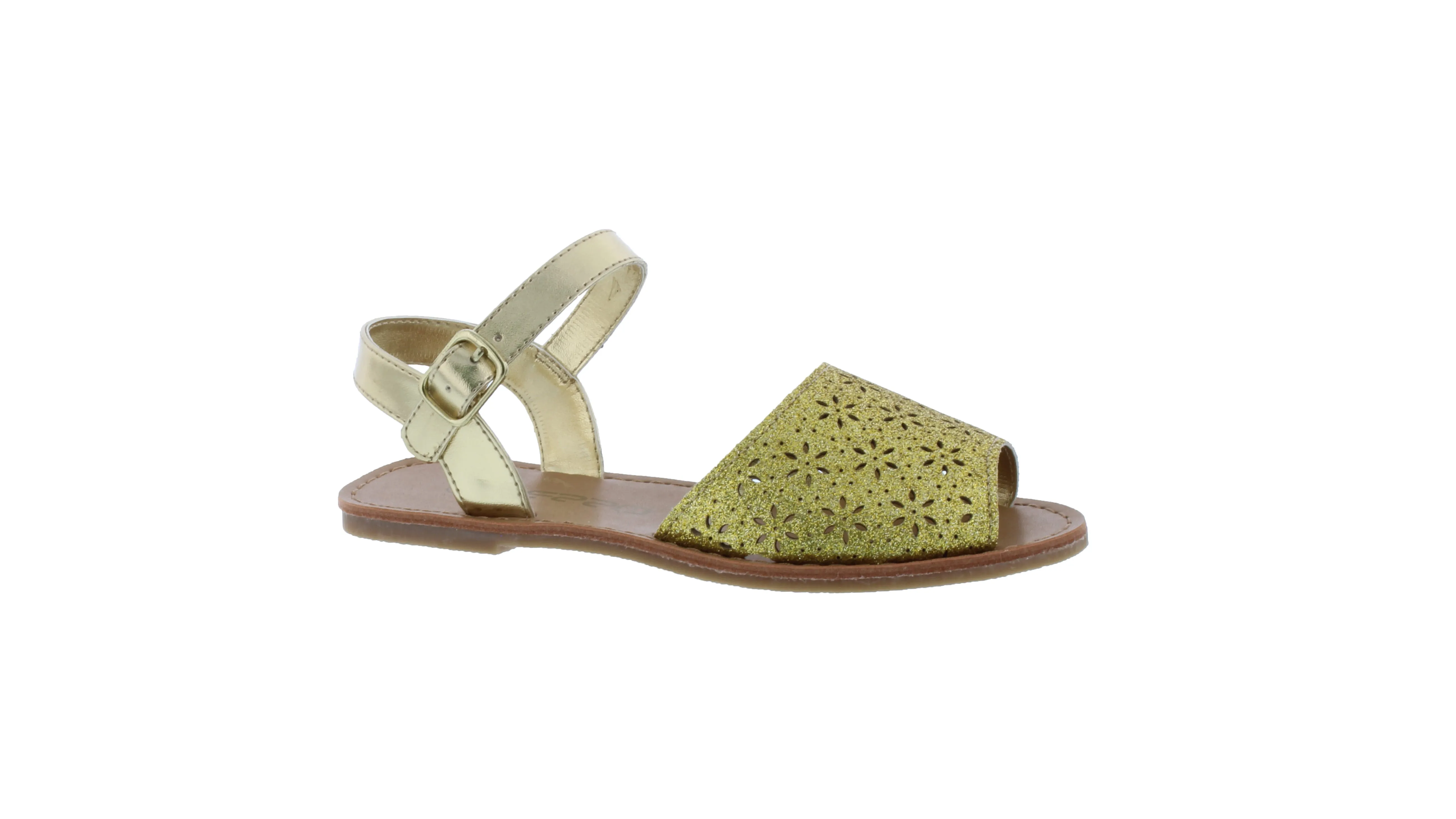 Girls Glitter Abarca Sandal with Buckle Closure