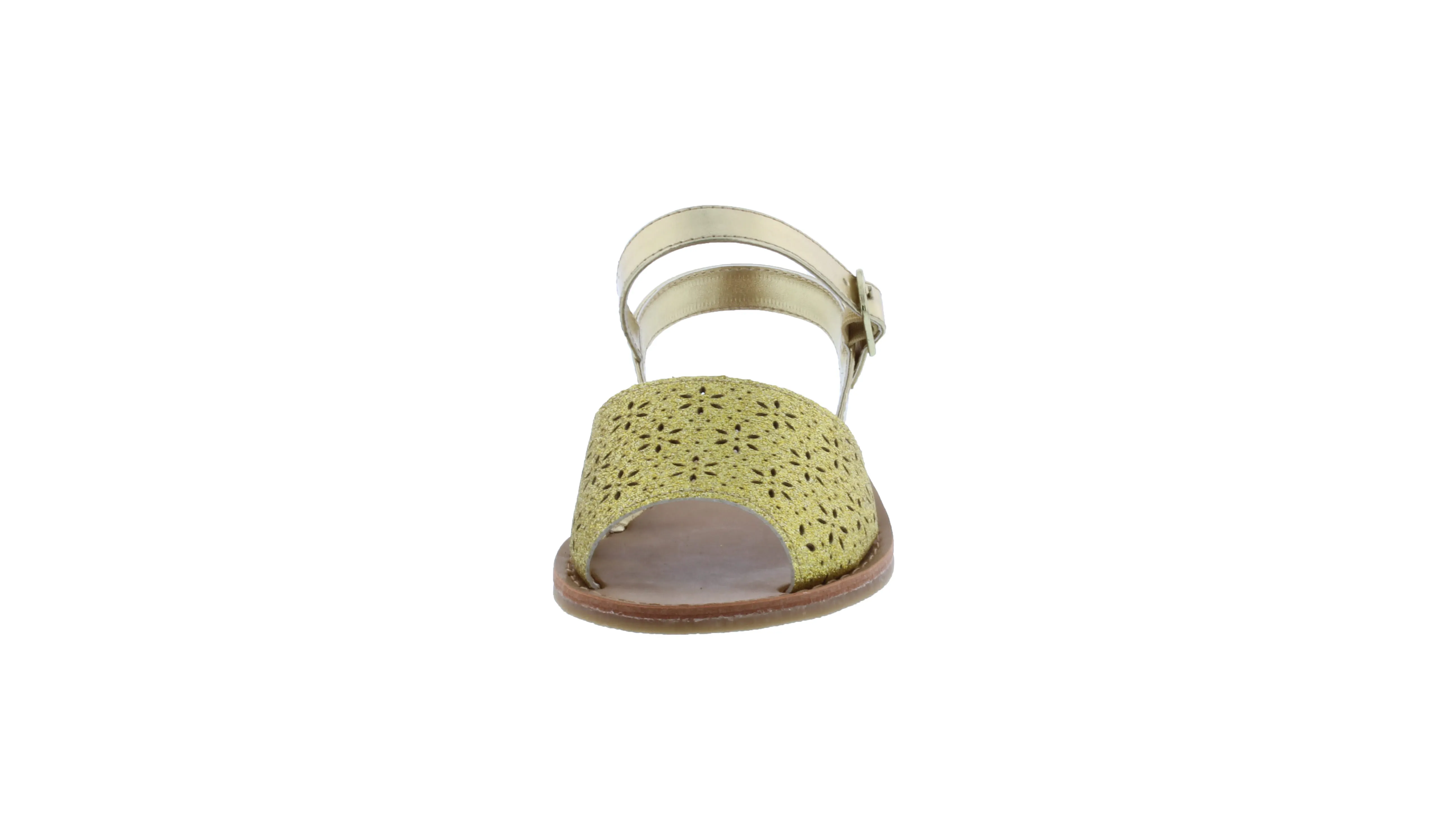 Girls Glitter Abarca Sandal with Buckle Closure