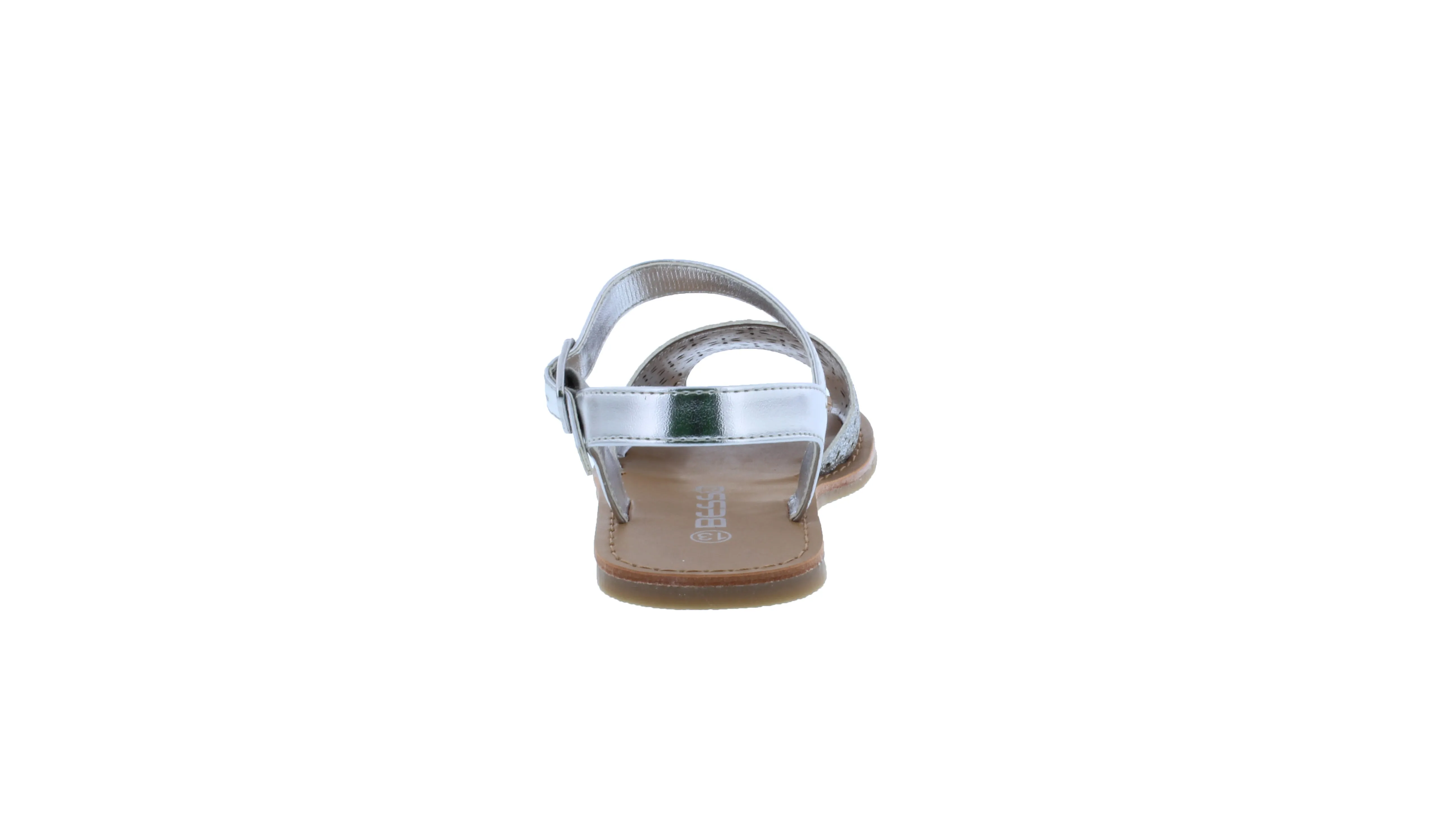 Girls Glitter Abarca Sandal with Buckle Closure