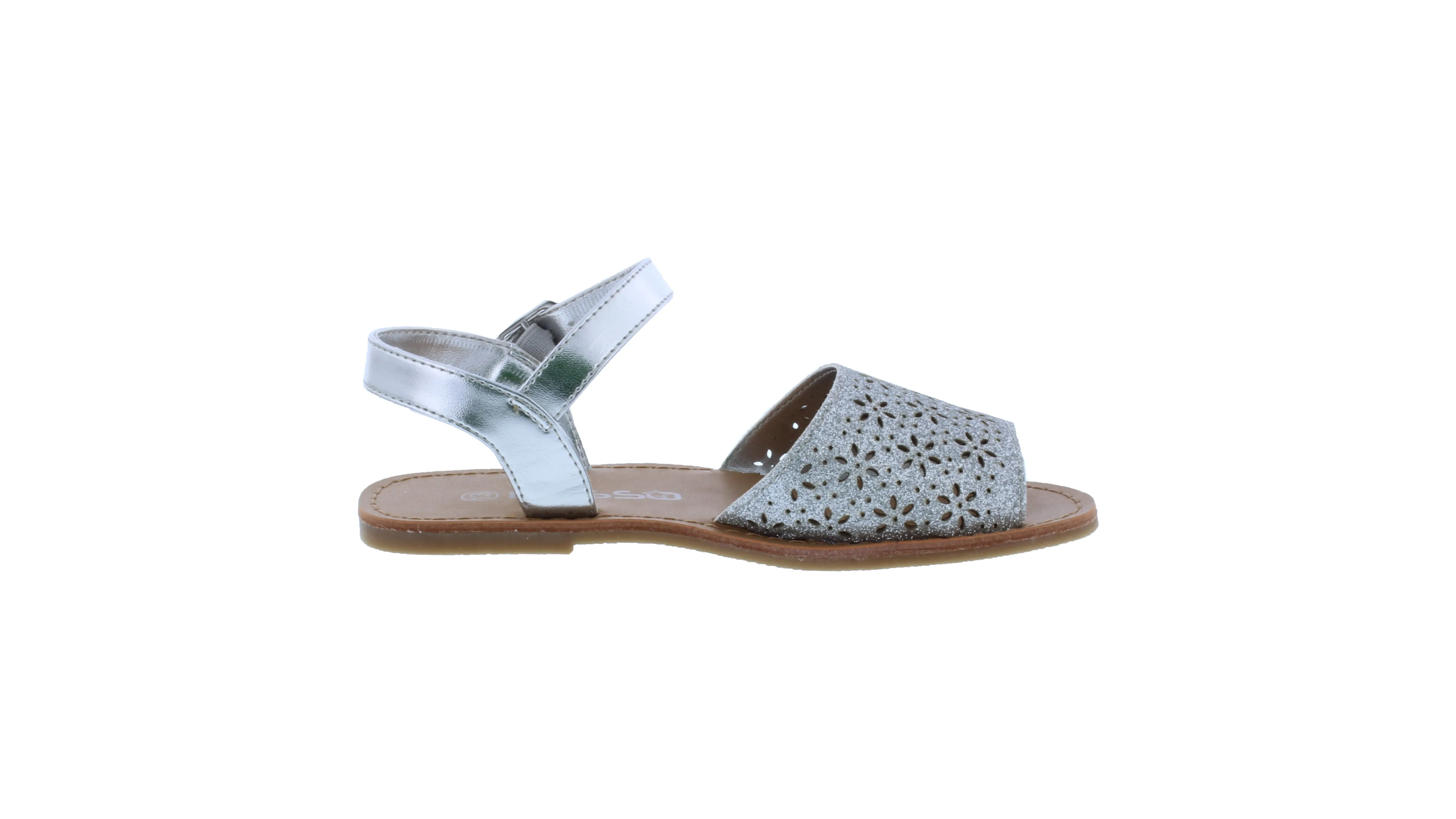 Girls Glitter Abarca Sandal with Buckle Closure