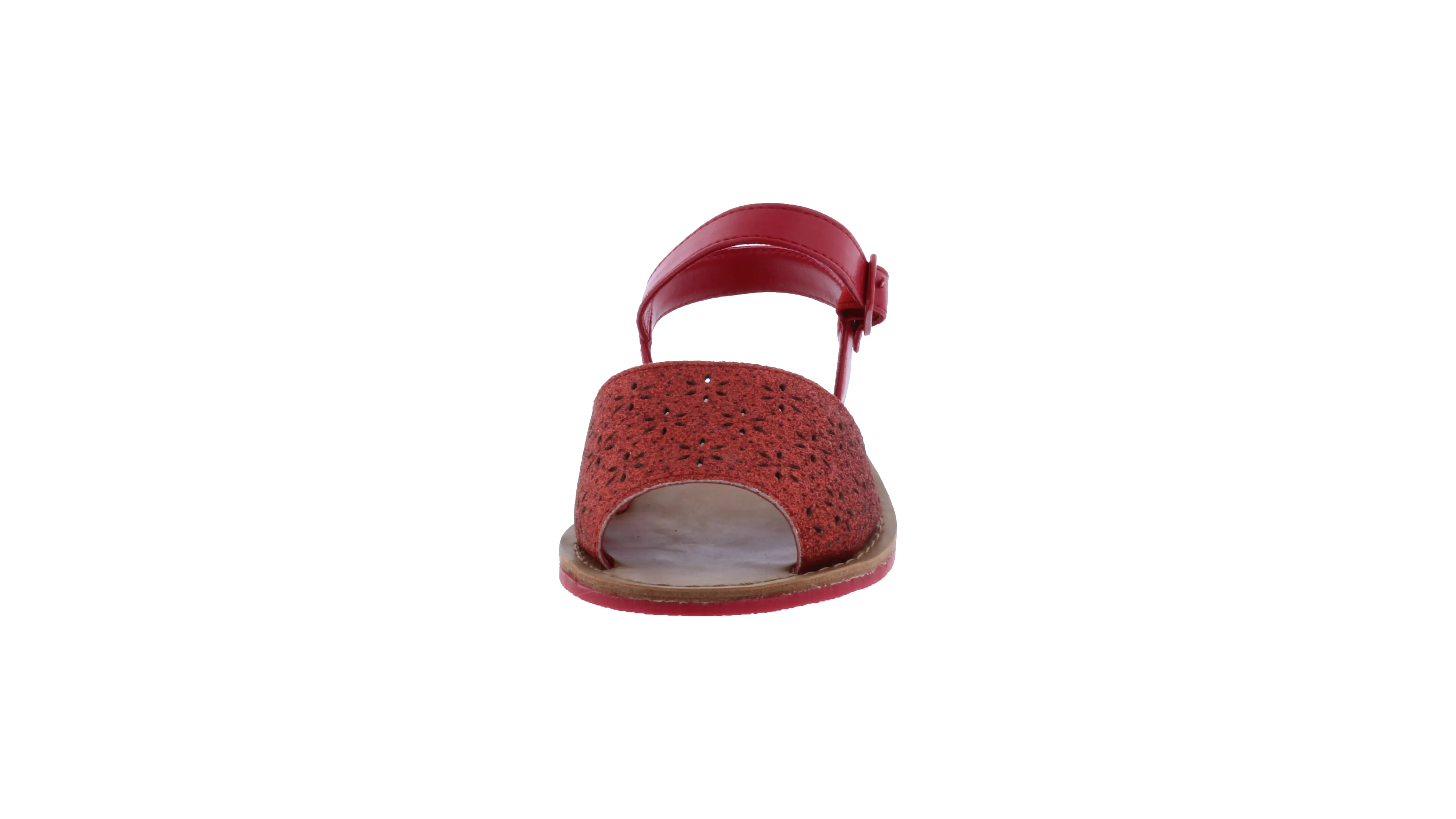 Girls Glitter Abarca Sandal with Buckle Closure