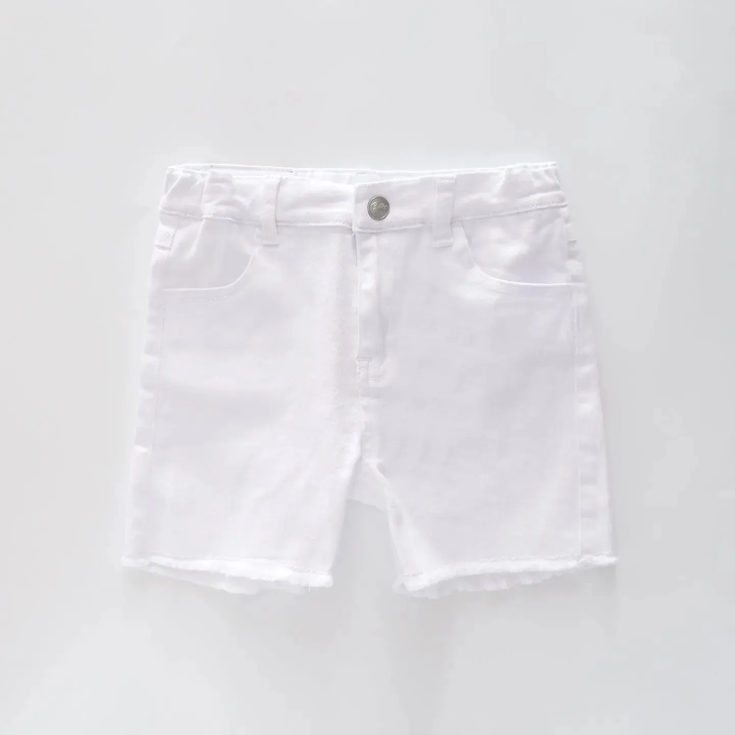 Girl's White Denim Shorts