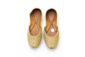 Gold Beaded Jutti Khussa - Shoes - Women's