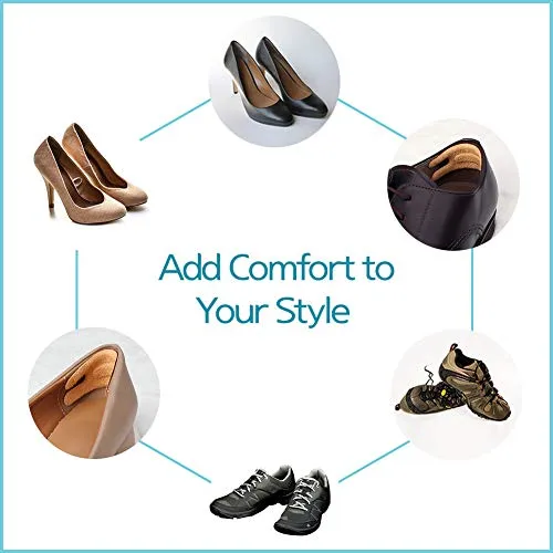Heel Cushion Pads, Reusable Self Adhesive Inserts and Grips, Foot Protector Liners (Transparent)