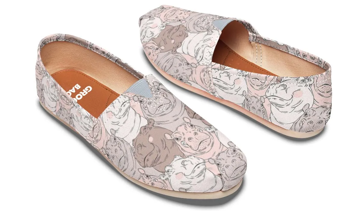 Hippo Pattern Casual Shoes