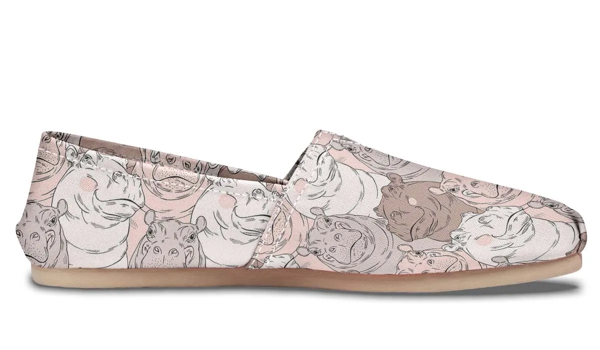 Hippo Pattern Casual Shoes