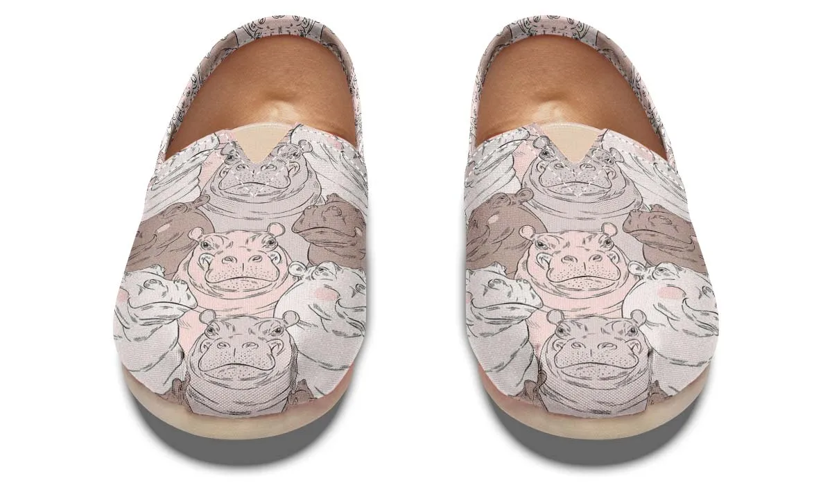 Hippo Pattern Casual Shoes