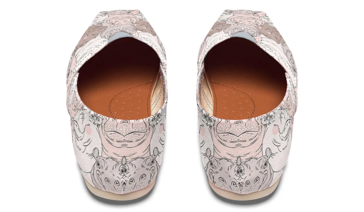 Hippo Pattern Casual Shoes
