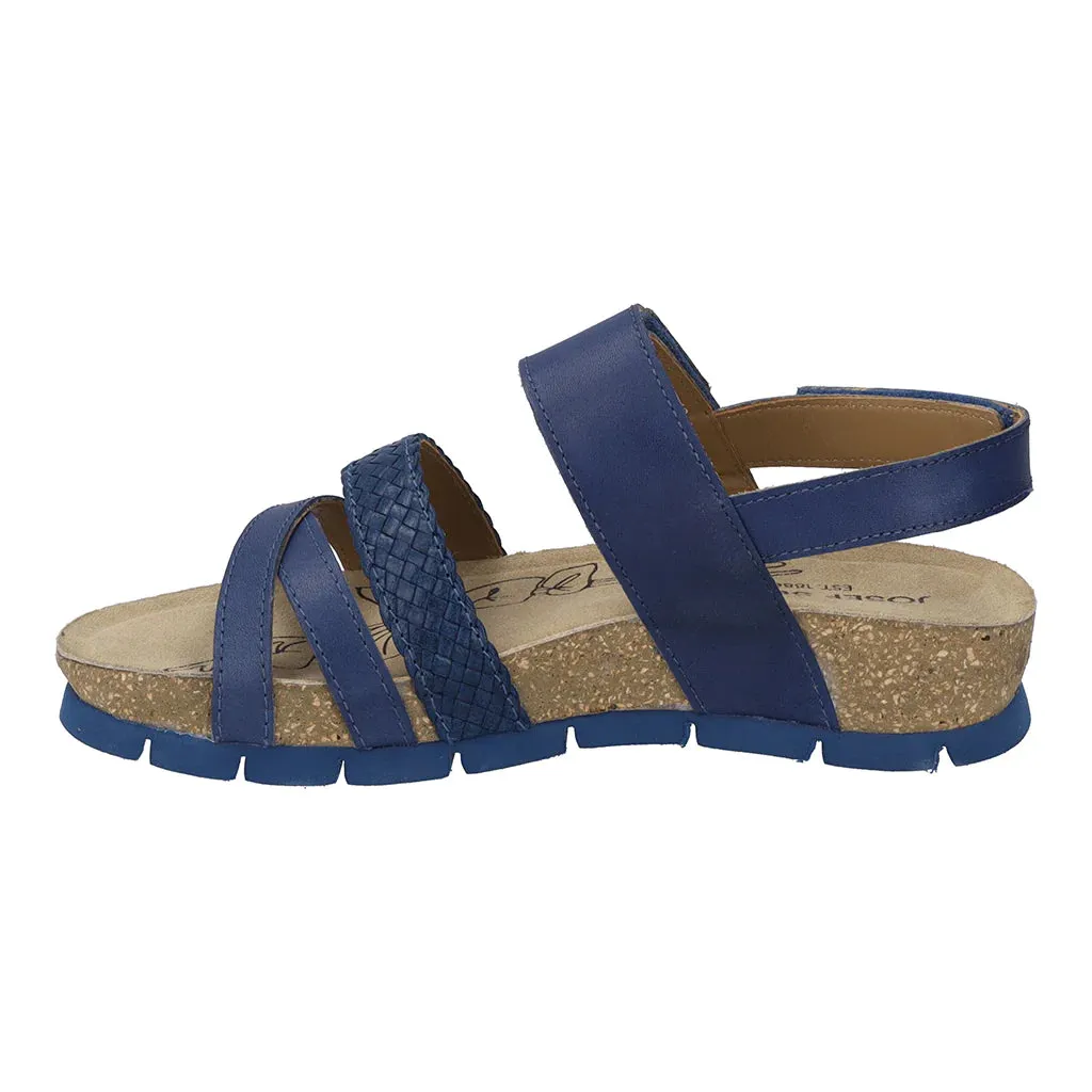 Josef Seibel Women's Lucie 03 Leather Strap Sandals Blue