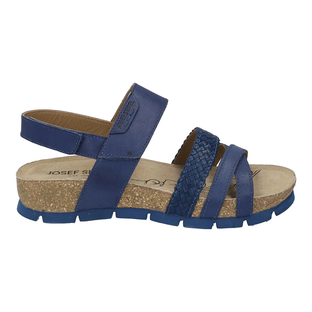 Josef Seibel Women's Lucie 03 Leather Strap Sandals Blue
