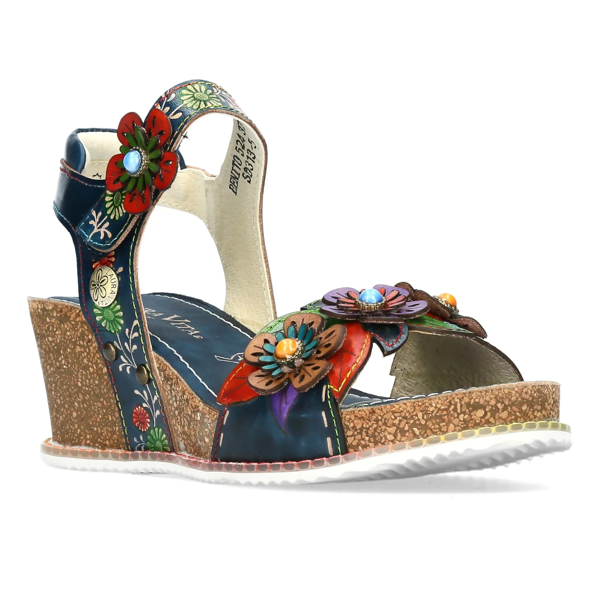 Laura Vita Bonito 05 JEANS Low Wedge touch fastening sandal Bonito 05