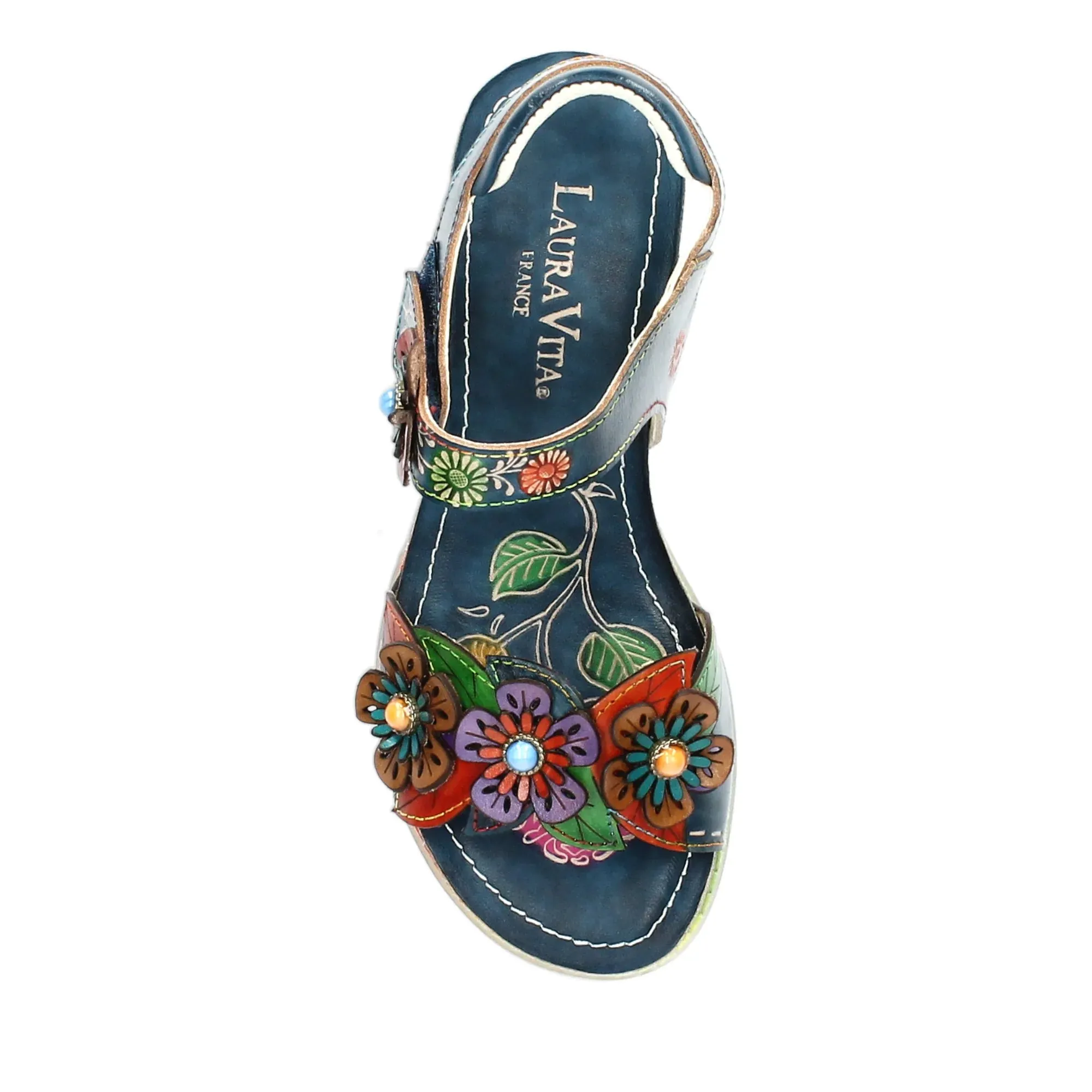 Laura Vita Bonito 05 JEANS Low Wedge touch fastening sandal Bonito 05