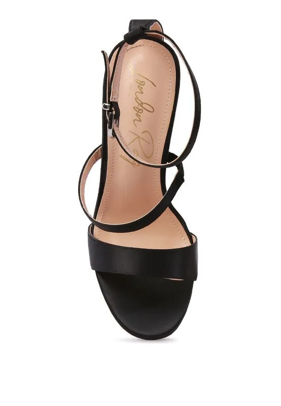 LAWSUIT - RHINESTONE BALL HEEL SATIN SANDALS for women