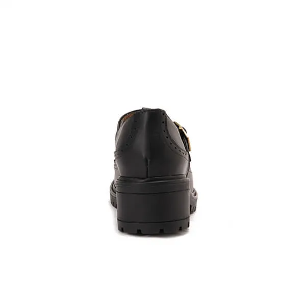 Leather T-Bar Brogue Shoes