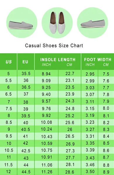 Math Chart Casual Shoes