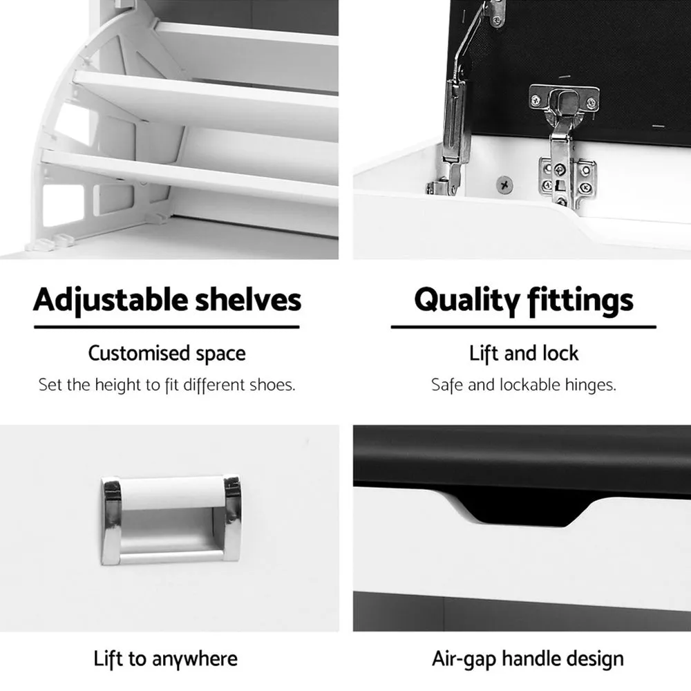 NNEDSZ  Adjustable 3 Tier Storage Cupboard - White