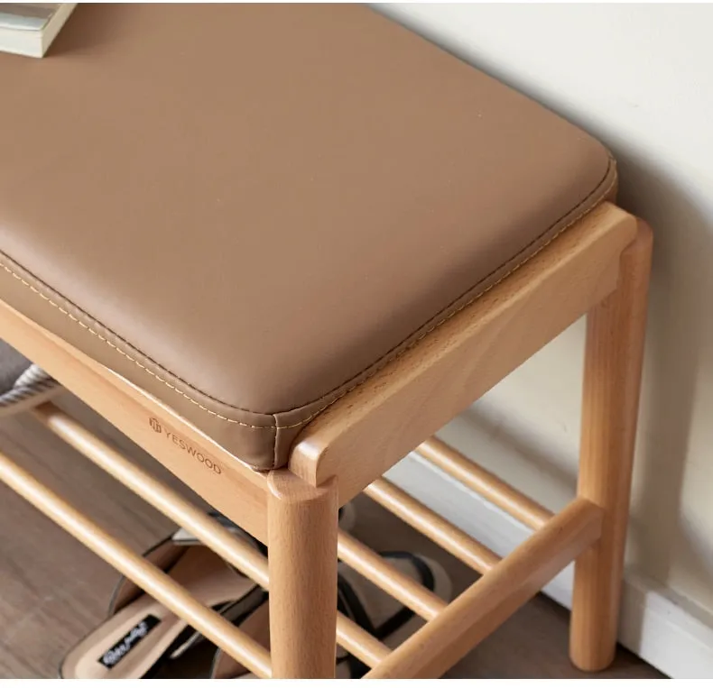 NORDIC WOODEN BENCH WITH STORAGE