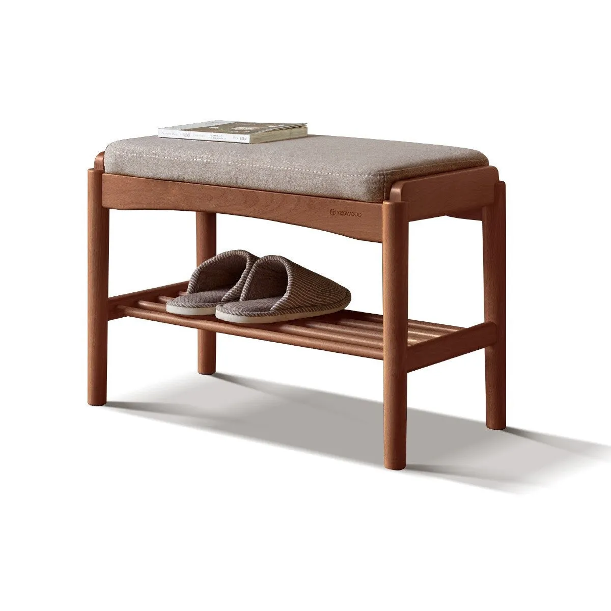 NORDIC WOODEN BENCH WITH STORAGE