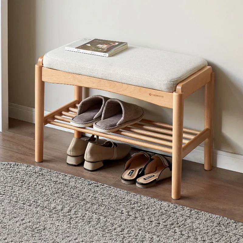 NORDIC WOODEN BENCH WITH STORAGE